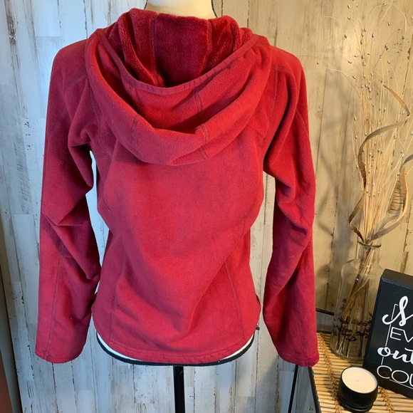 Outdoor Research zip up fleece hoodie jacket in red, size small - Picture 5 of 6